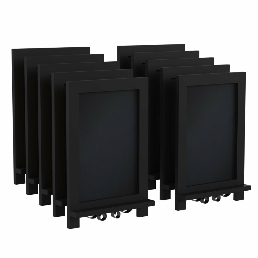 More FLASH | Canterbury Tabletop Magnetic Chalkboards Sign With Metal Scrolled Legs, Hanging Wall Chalkboards, Countertop Memo Board