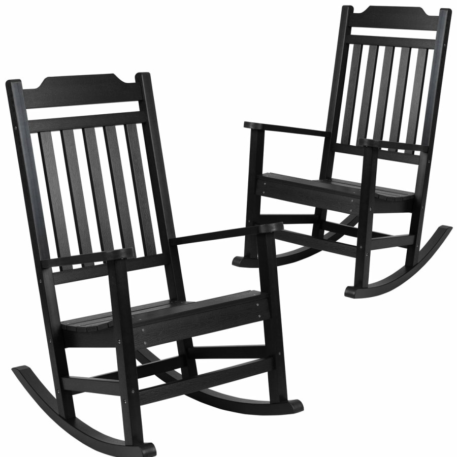 More FLASH | Set Of 2 Winston All-Weather Faux Wood Rocking Chair