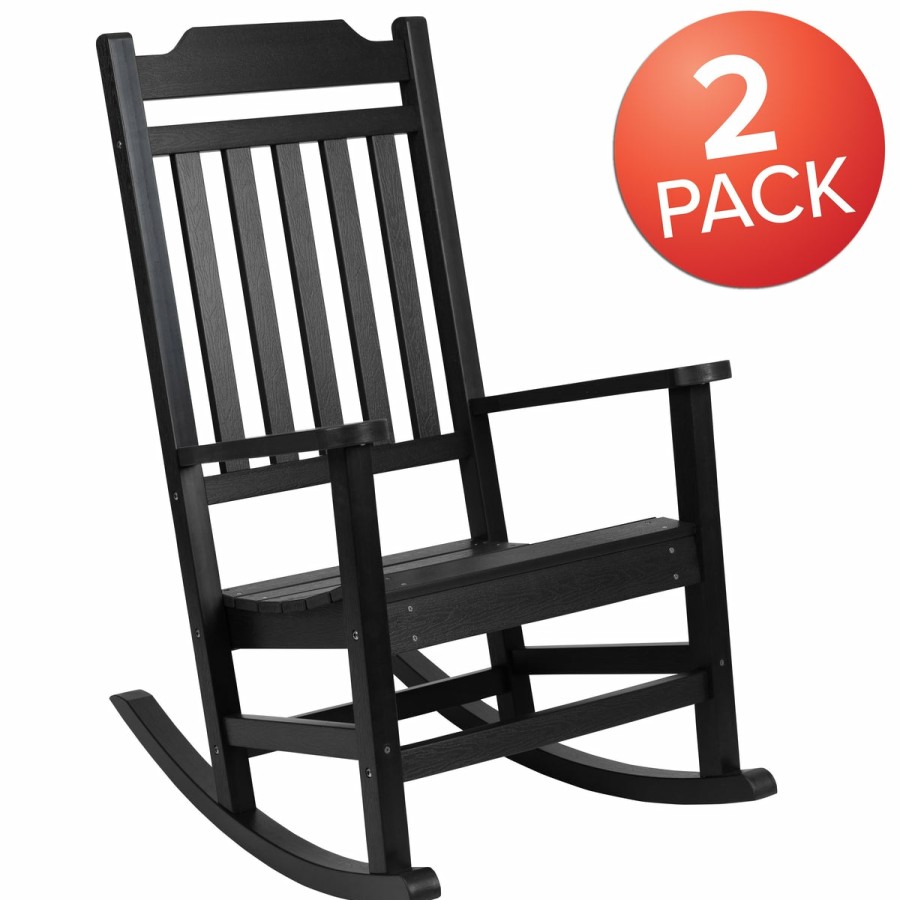 More FLASH | Set Of 2 Winston All-Weather Faux Wood Rocking Chair