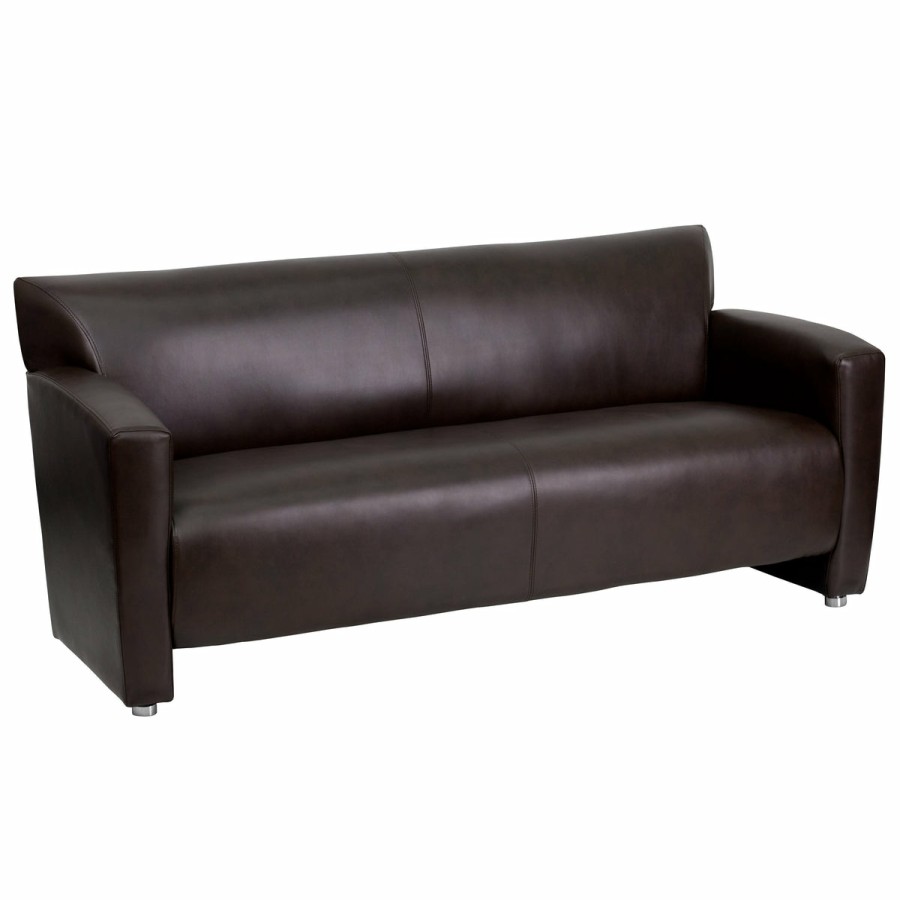 Office & Reception FLASH Reception Sofas | Hercules Majesty Series Leathersoft Sofa With Extended Panel Arms