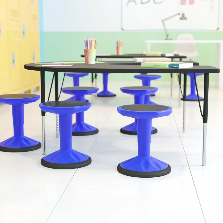 Classroom FLASH Student Wobble Stools | Carter Adjustable Height Kids Flexible Active Stool For Classroom And Home With Non-Skid Bottom, 14" - 18" Seat Height