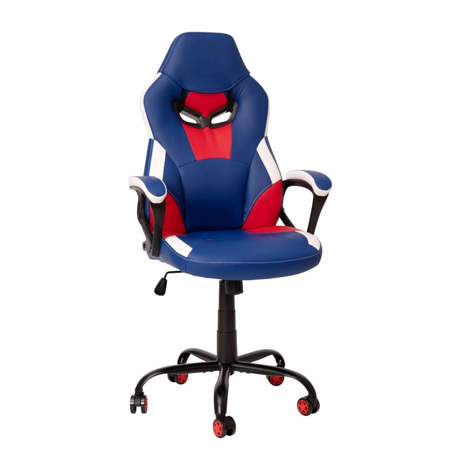 Office & Reception BLACKARC Gaming Desks & Chairs | Vindicator High Back Gaming Chair With Faux Leather Upholstery, Adjustable Swivel Seat And Padded Flip-Up Arms