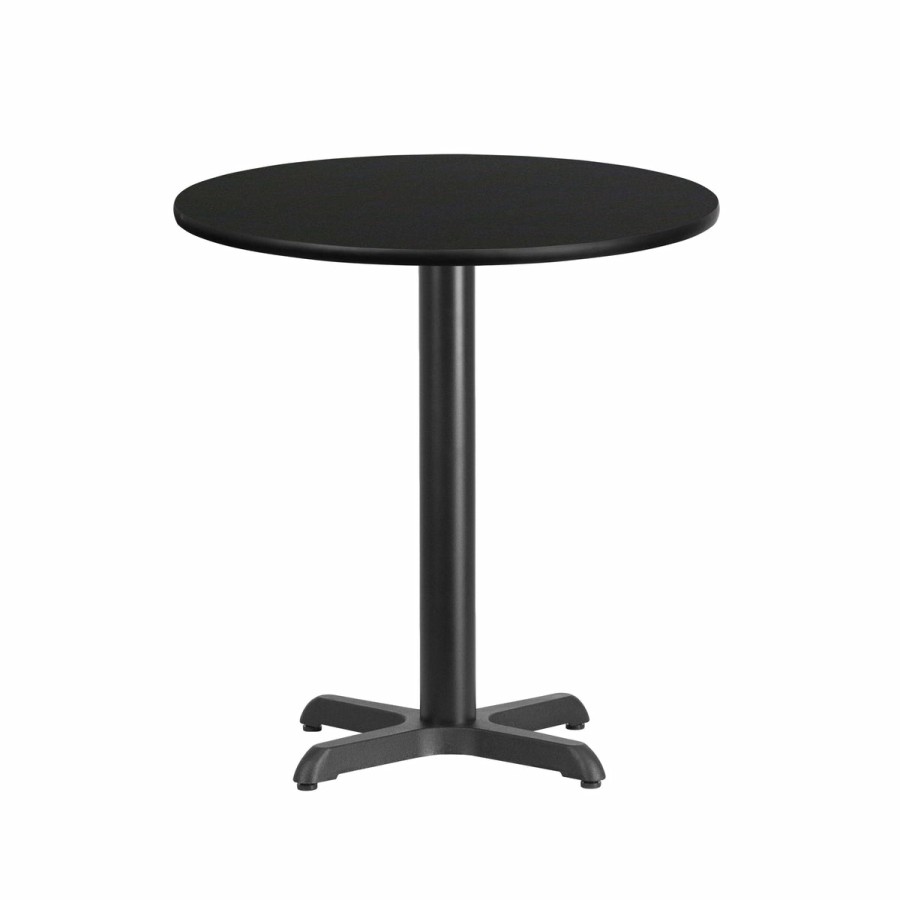 More T&D Restaurant Equipment | 24'' Round Laminate Table Top With 22'' X 22'' Table Height Base