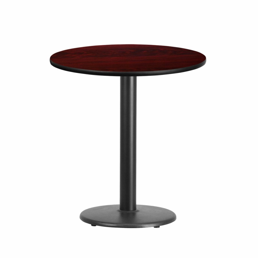 More T&D Restaurant Equipment | 24'' Round Laminate Table Top With 18'' Round Table Height Base