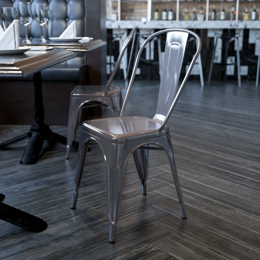 More T&D Restaurant Equipment | Metal Indoor Stackable Chair