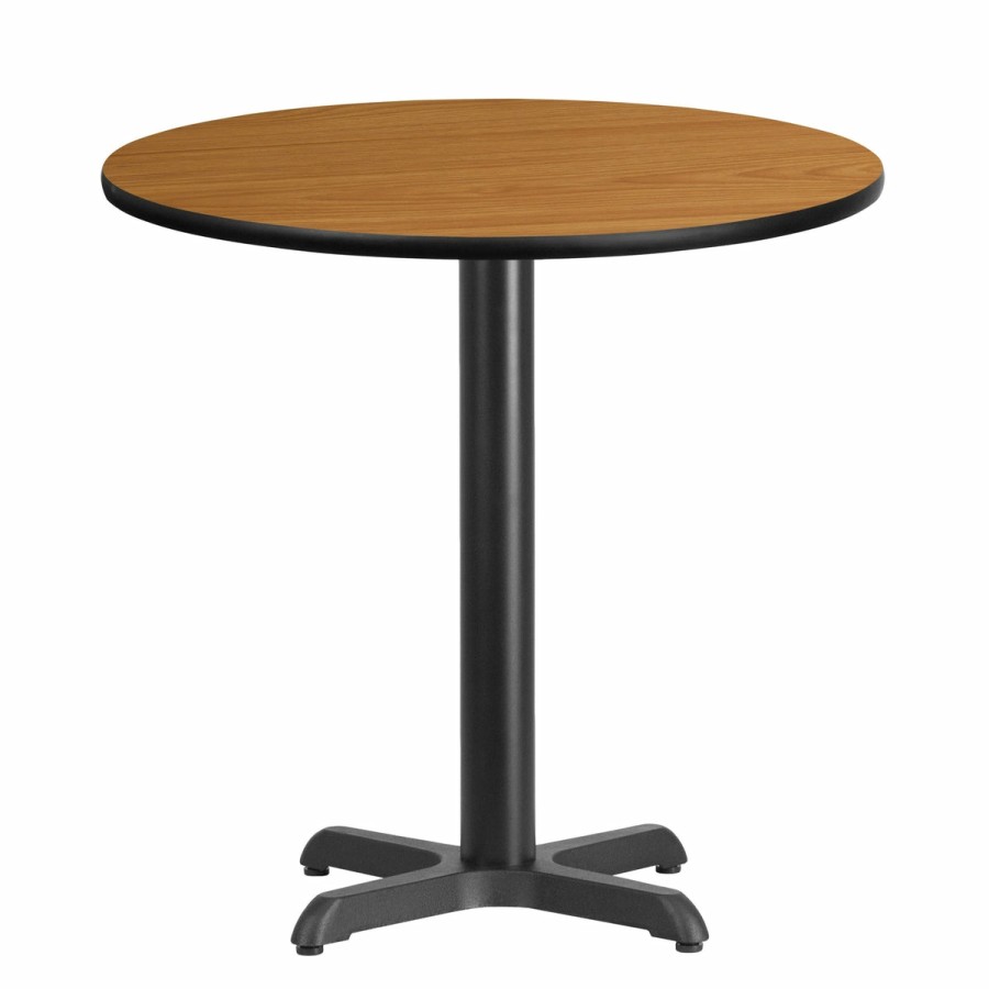 More T&D Restaurant Equipment | 30'' Round Laminate Table Top With 22'' X 22'' Table Height Base