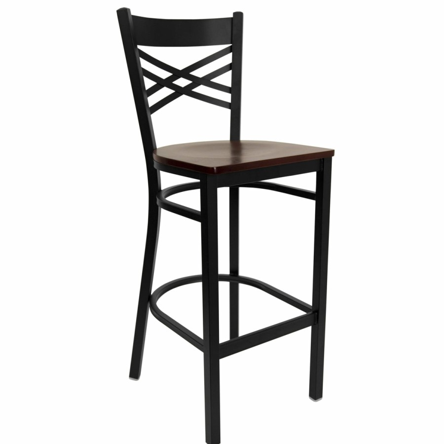 More T&D Restaurant Equipment | X" Back Metal Restaurant Barstool