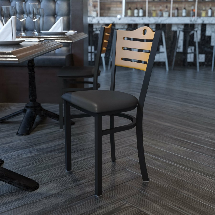 More T&D Restaurant Equipment | Slat Back Metal Restaurant Chair