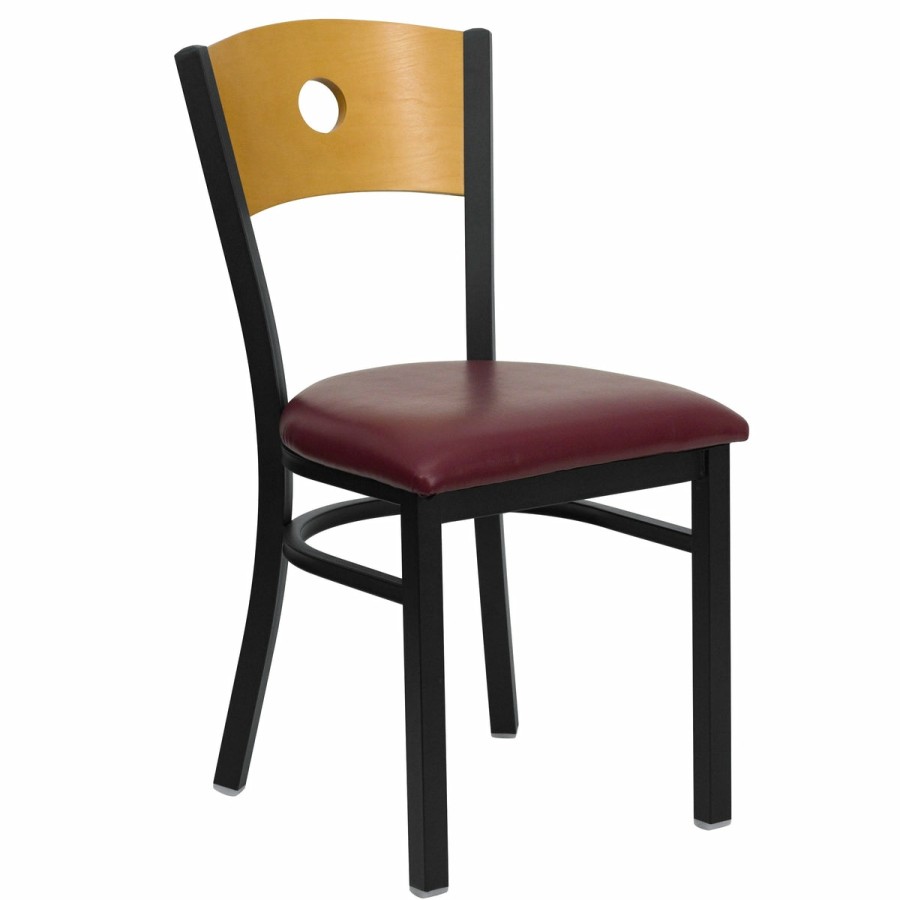 More T&D Restaurant Equipment | Wood Circle Back Metal Restaurant Chair