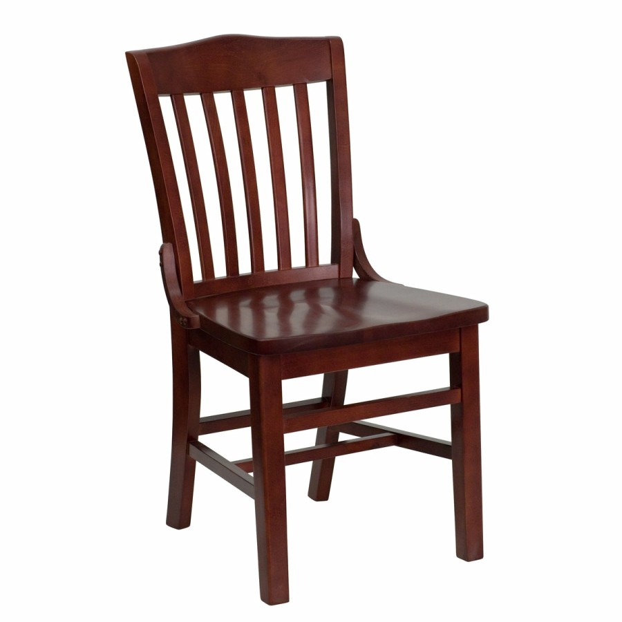 More T&D Restaurant Equipment | Hercules Series Finished School House Back Wooden Restaurant Chair