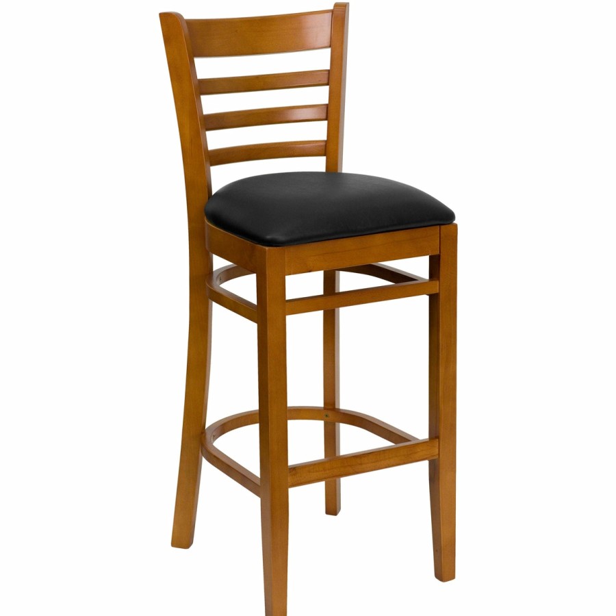 More T&D Restaurant Equipment | Ladder Back Wooden Restaurant Barstool