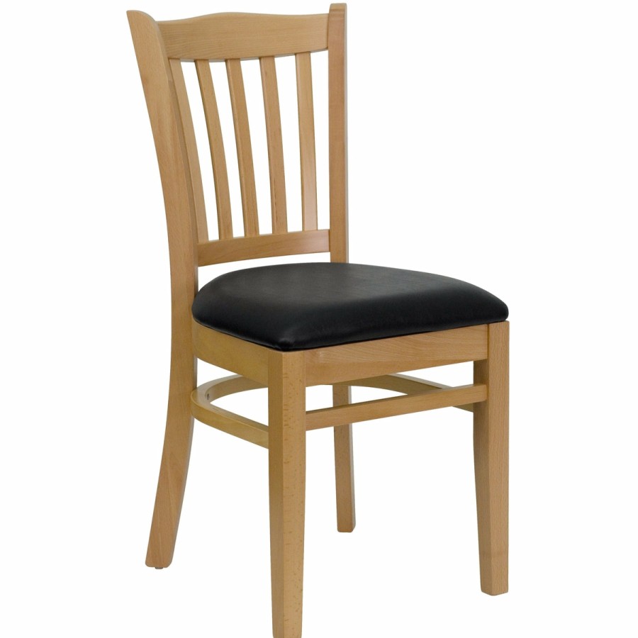 More T&D Restaurant Equipment | Vertical Slat Back Wooden Restaurant Chair