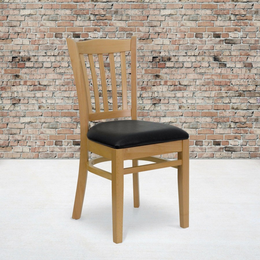 More T&D Restaurant Equipment | Vertical Slat Back Wooden Restaurant Chair