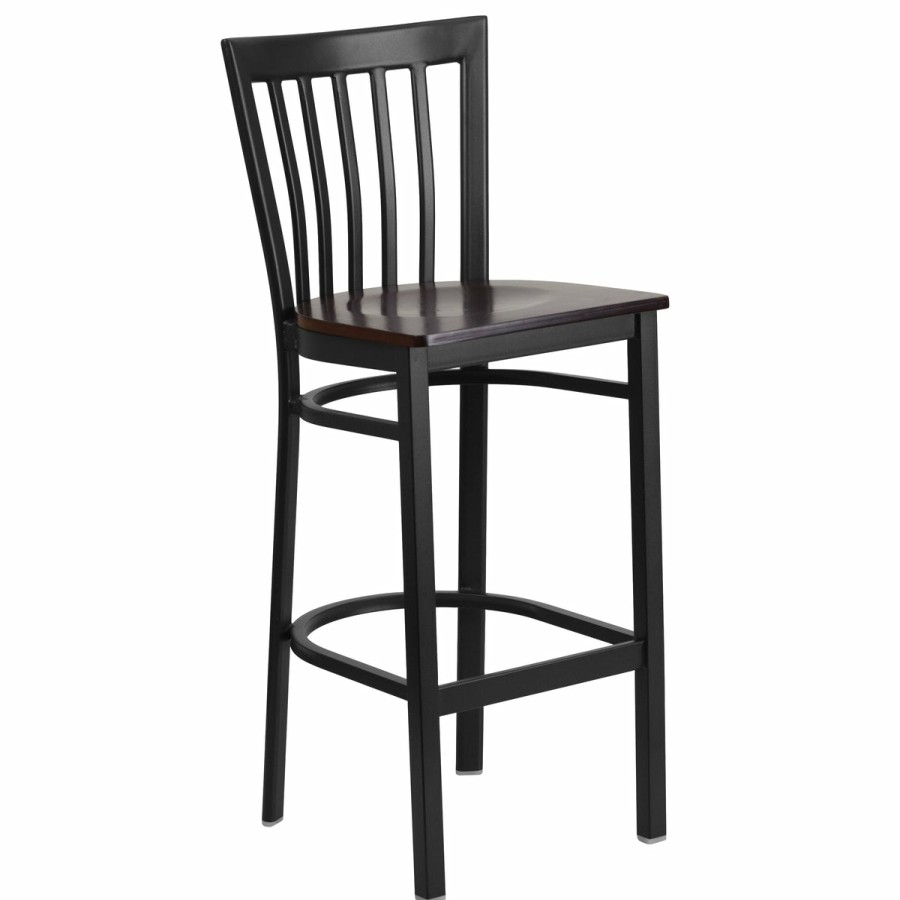 More T&D Restaurant Equipment | School House Back Metal Restaurant Barstool