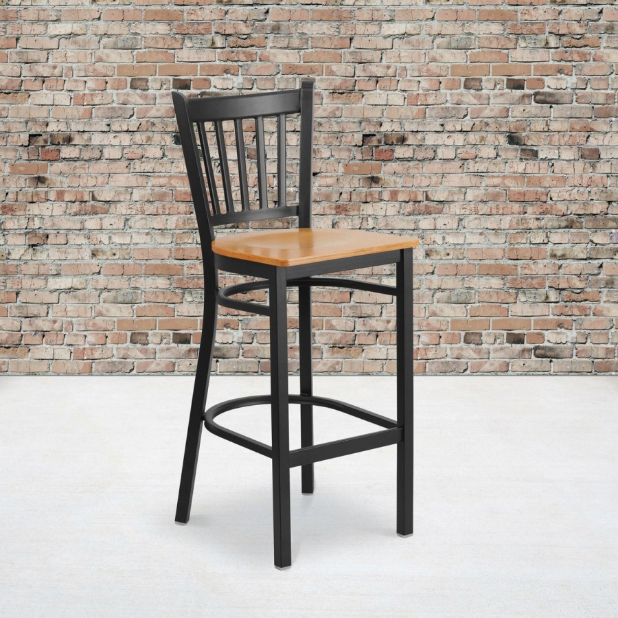 More T&D Restaurant Equipment | Vertical Back Metal Restaurant Barstool