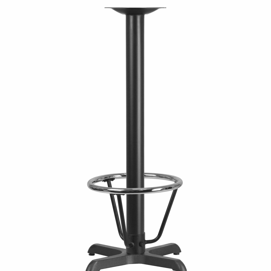 More T&D Restaurant Equipment | 22'' X 22'' Restaurant Table X-Base With 3'' Dia. Bar Height Column And Foot Ring