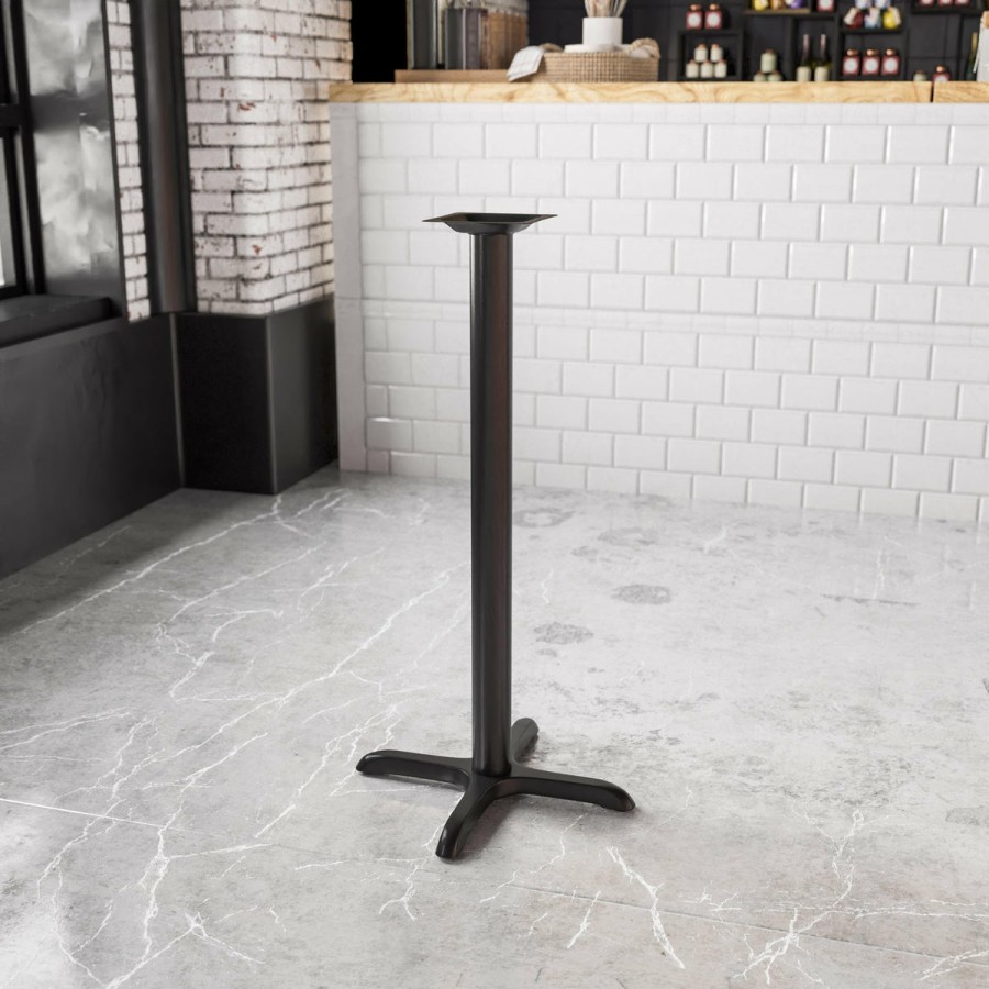 More T&D Restaurant Equipment | 22'' X 22'' Restaurant Table X-Base With 3'' Dia. Bar Height Column