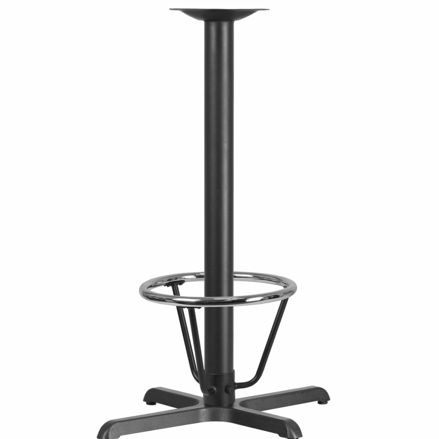 More T&D Restaurant Equipment | 23.5'' X 29.5'' Restaurant Table X-Base With 3'' Dia. Bar Height Column And Foot Ring