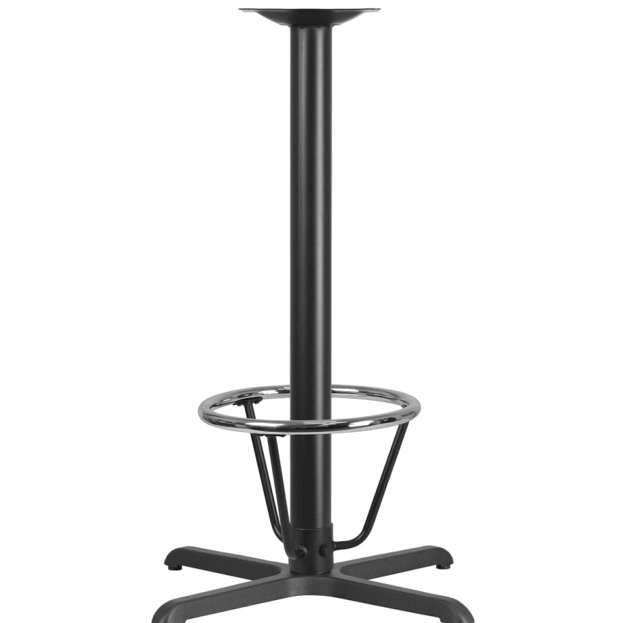 More T&D Restaurant Equipment | 30'' X 30'' Restaurant Table X-Base With 3'' Dia. Bar Height Column And Foot Ring