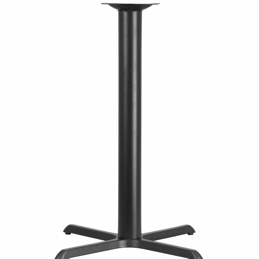 More T&D Restaurant Equipment | 33'' X 33'' Restaurant Table X-Base With 4'' Dia. Bar Height Column