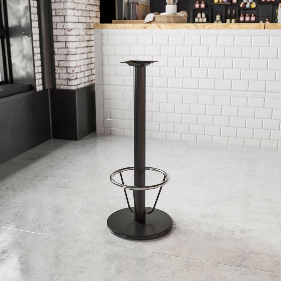 More T&D Restaurant Equipment | 18'' Round Restaurant Table Base With 3'' Dia. Bar Height Column And Foot Ring