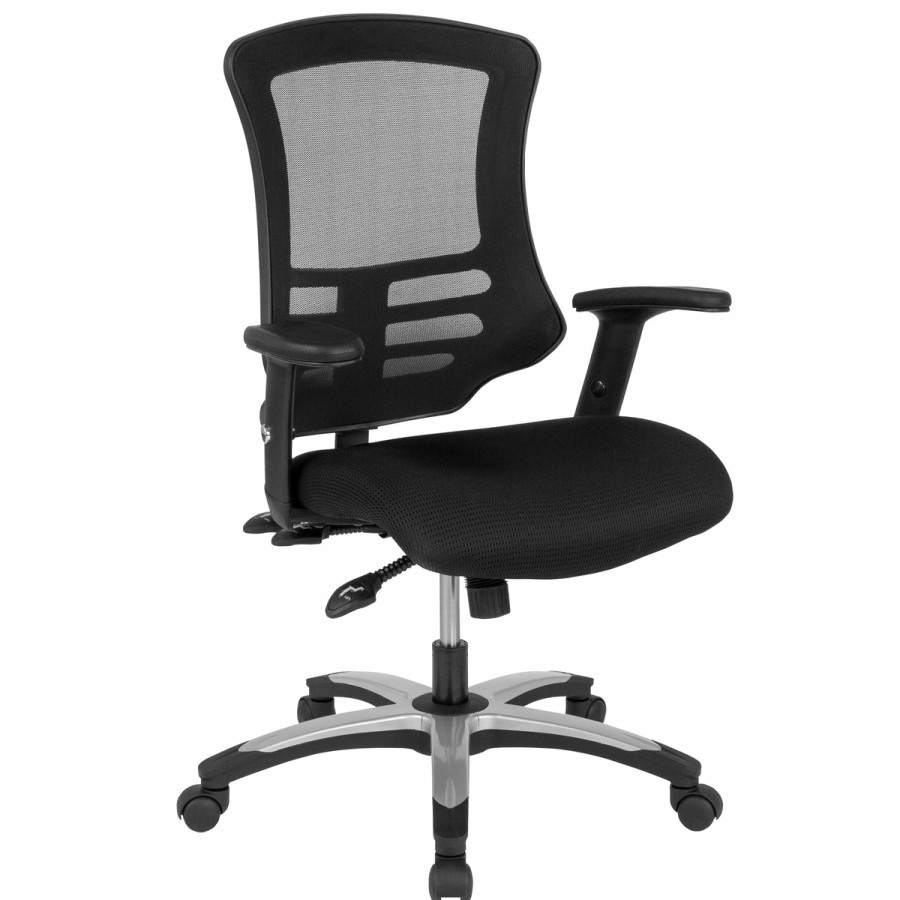 Office & Reception FLASH Executive Office Chairs | High Back Mesh Multifunction Executive Swivel Ergonomic Office Chair With Molded Foam Seat And Adjustable Arms