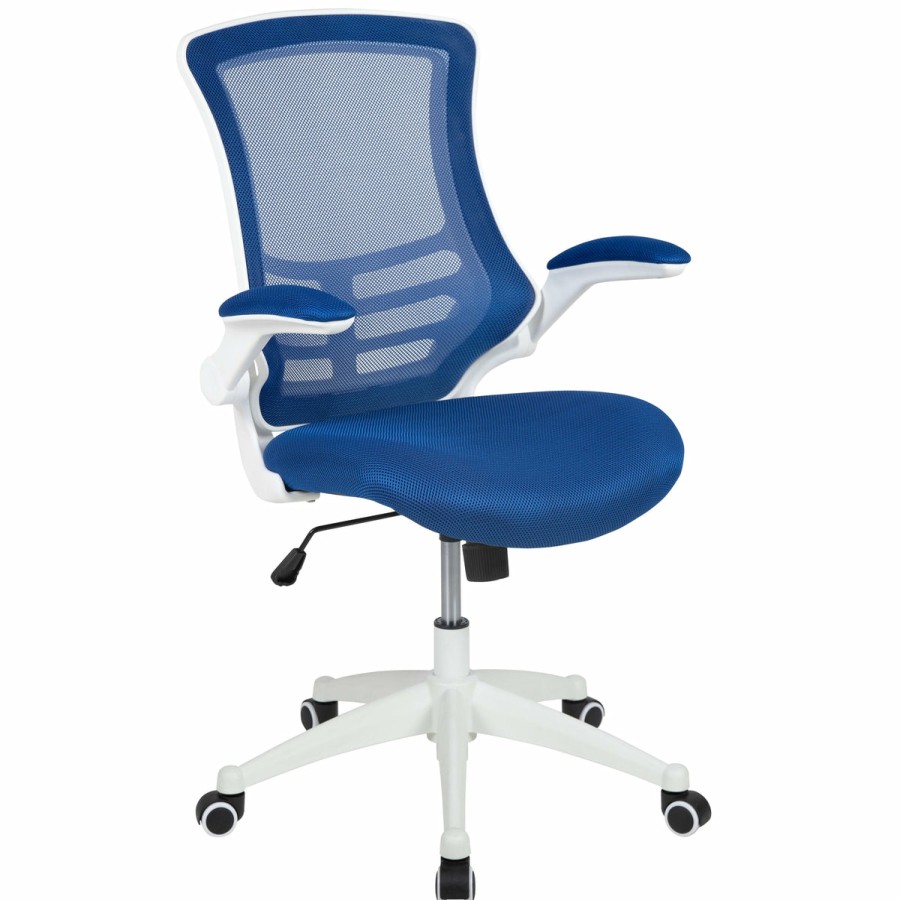 Office & Reception FLASH Task Office Chairs | Mid-Back Mesh Swivel Ergonomic Task Office Chair With Flip-Up Arms