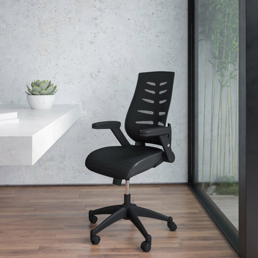 Office & Reception FLASH Executive Office Chairs | High Back Designer Mesh Executive Swivel Ergonomic Office Chair With Height Adjustable Flip-Up Arms