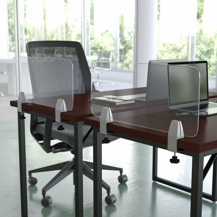 Office & Reception FLASH Acrylic Partitions | Clear Acrylic Desk Partition (Hardware Included)