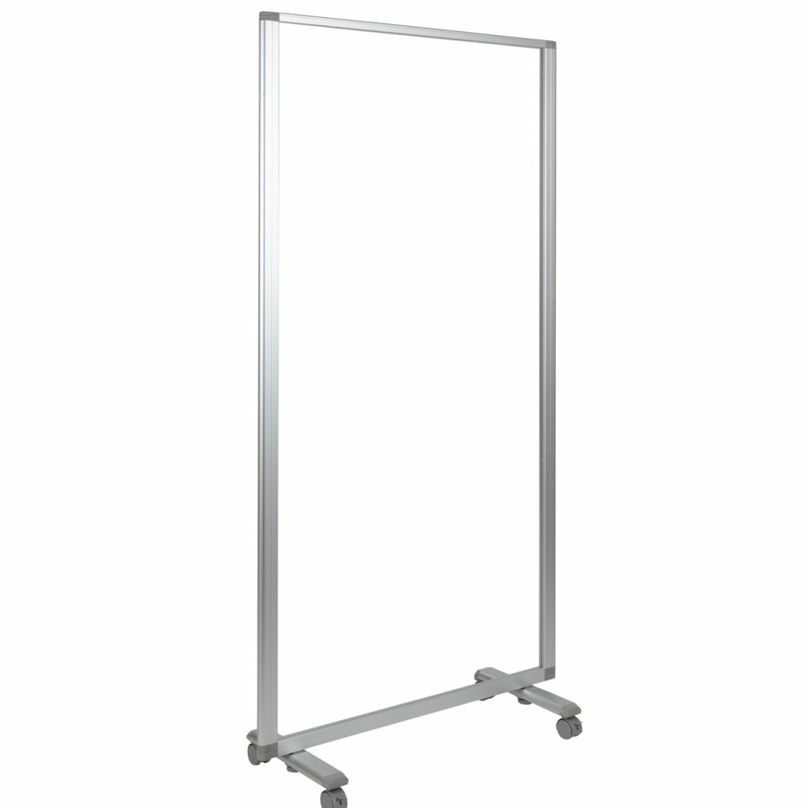 Office & Reception FLASH Acrylic Partitions | Transparent Acrylic Mobile Partition With Lockable Casters