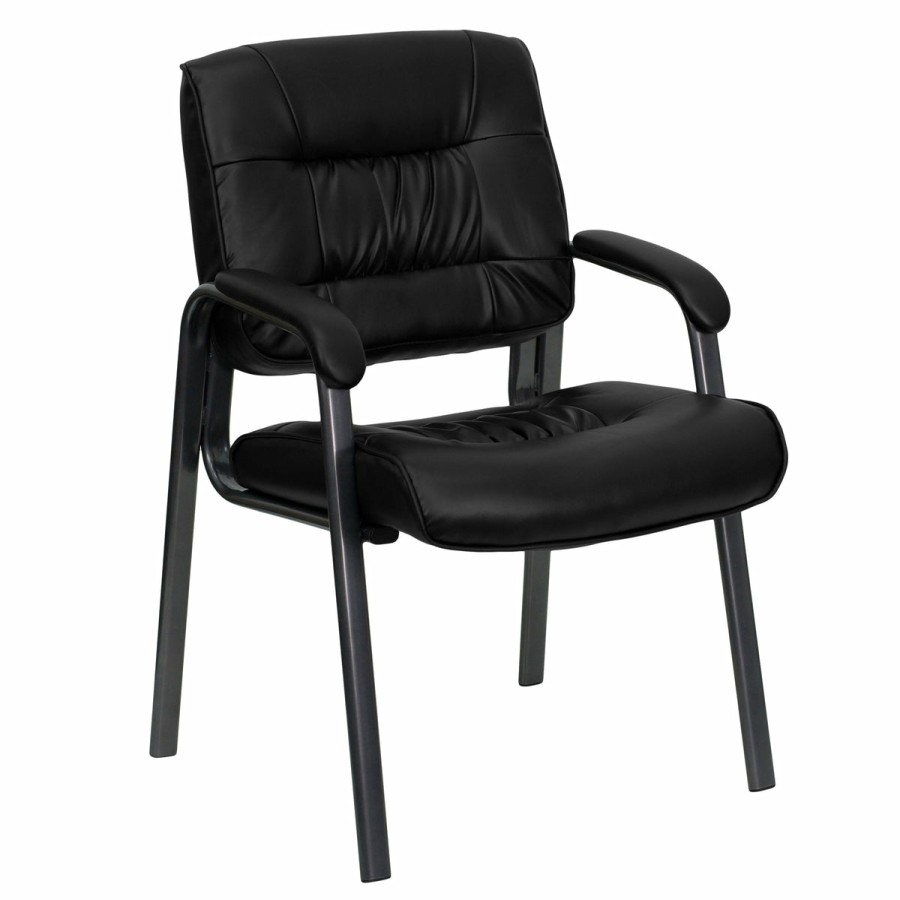 Office & Reception FLASH Reception Side Chairs | Leathersoft Executive Side Reception Chair With Powder Coated Frame