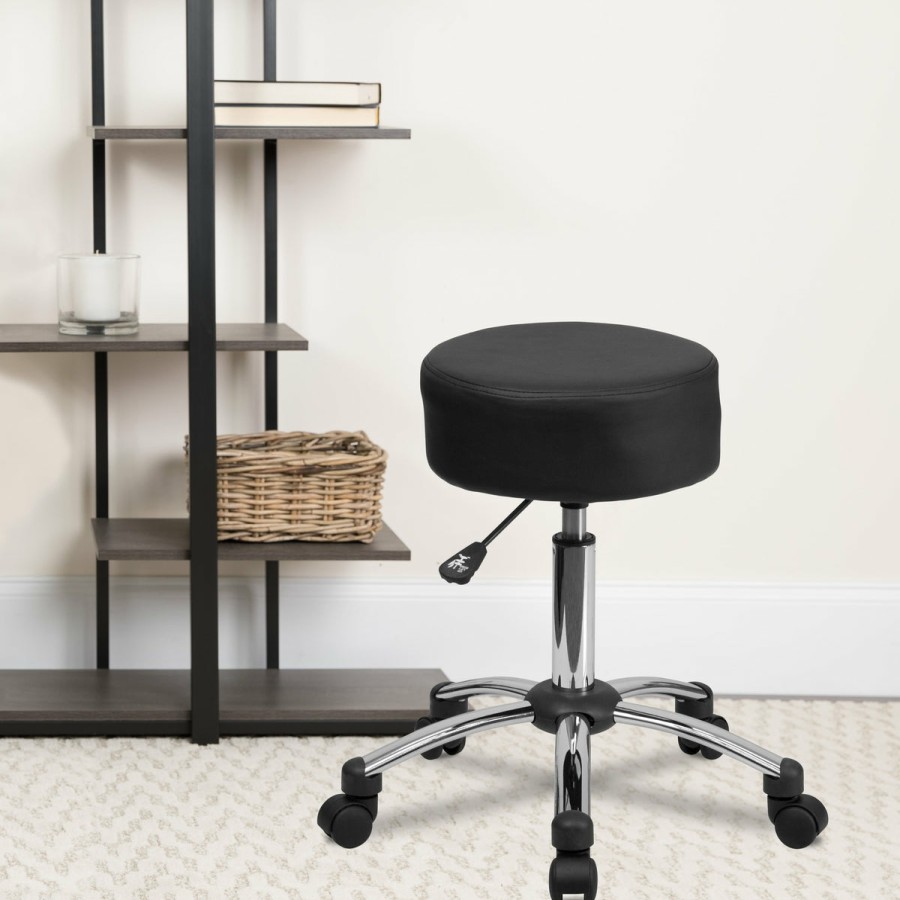 Office & Reception FLASH Task Office Chairs | Medical Ergonomic Stool With Chrome Base