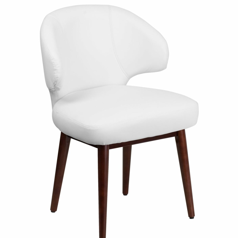 Office & Reception FLASH Reception Side Chairs | Comfort Back Series Side Reception Chair With Walnut Legs