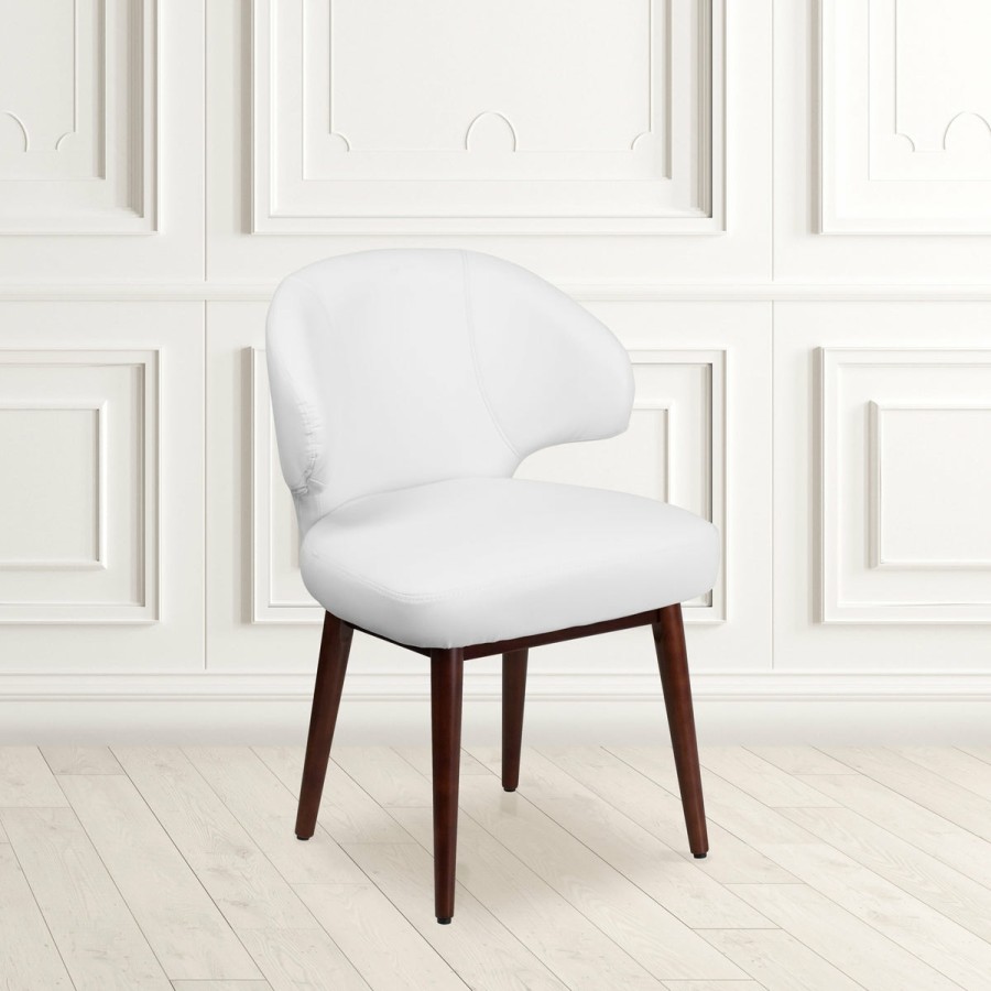 Office & Reception FLASH Reception Side Chairs | Comfort Back Series Side Reception Chair With Walnut Legs