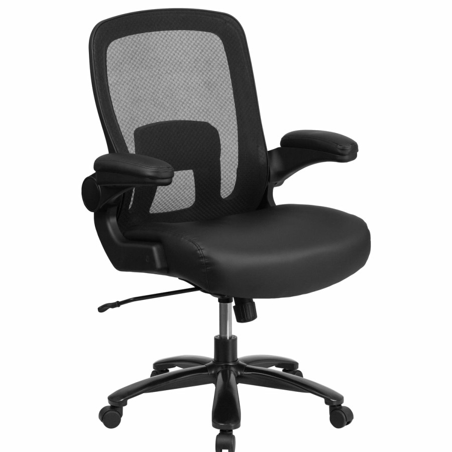 Office & Reception FLASH Big & Tall Office Chairs | Hercules Series Big & Tall 500 Lb. Rated Mesh Executive Swivel Ergonomic Office Chair With Adjustable Lumbar