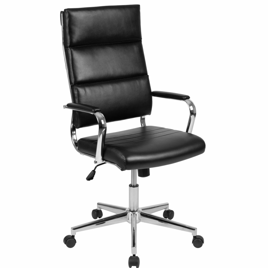 Office & Reception FLASH Executive Office Chairs | High Back Leathersoft Contemporary Panel Executive Swivel Office Chair