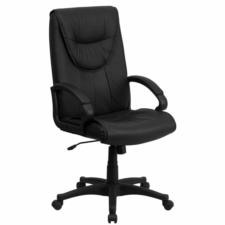 Office & Reception FLASH Executive Office Chairs | High Back Leather Executive Swivel Office Chair With Distinct Headrest And Arms