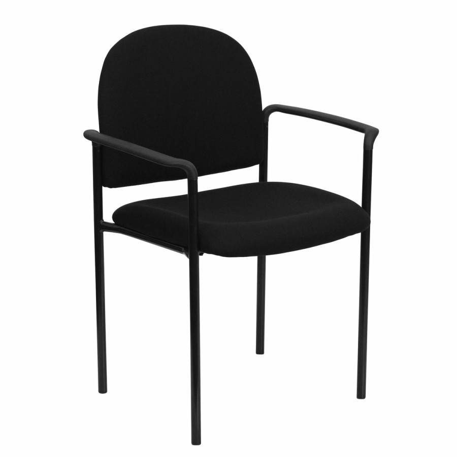 Office & Reception FLASH Reception Stack Chairs | Comfort Stackable Steel Side Reception Chair With Arms