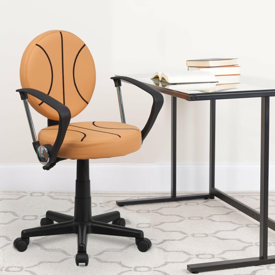 Office & Reception FLASH Task Office Chairs | Sports Swivel Task Office Chair With Arms