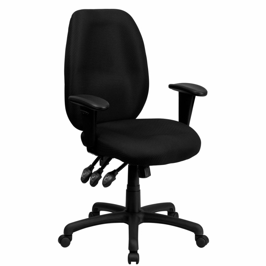 Office & Reception FLASH Executive Office Chairs | High Back Fabric Multifunction Ergonomic Executive Swivel Office Chair With Adjustable Arms