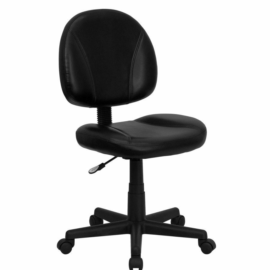 Office & Reception FLASH Task Office Chairs | Mid-Back Leathersoft Swivel Ergonomic Task Office Chair With Back Depth Adjustment