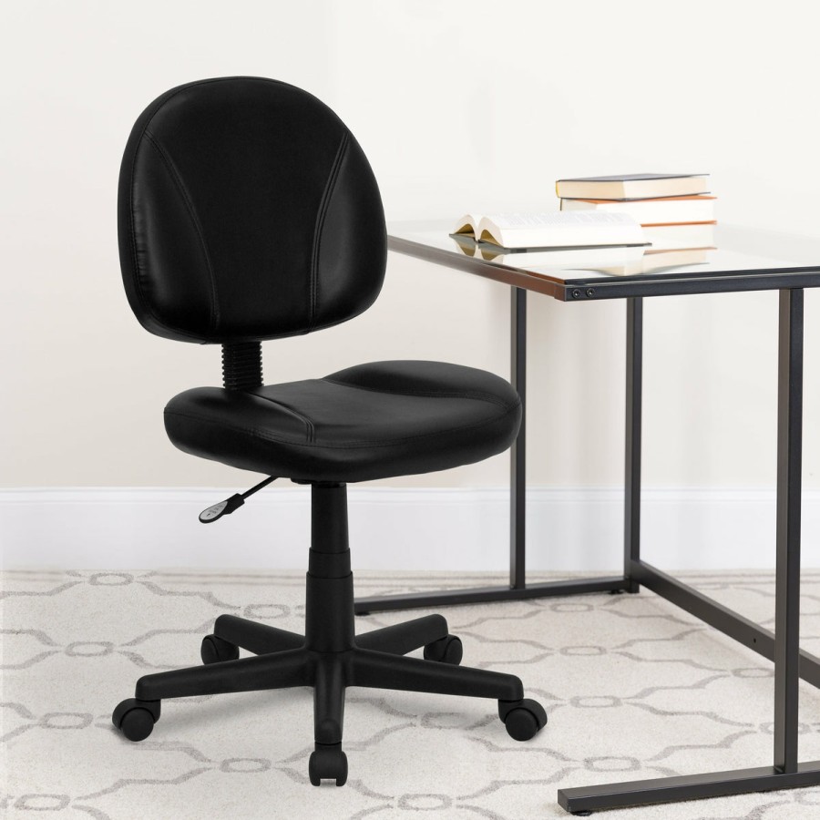 Office & Reception FLASH Task Office Chairs | Mid-Back Leathersoft Swivel Ergonomic Task Office Chair With Back Depth Adjustment