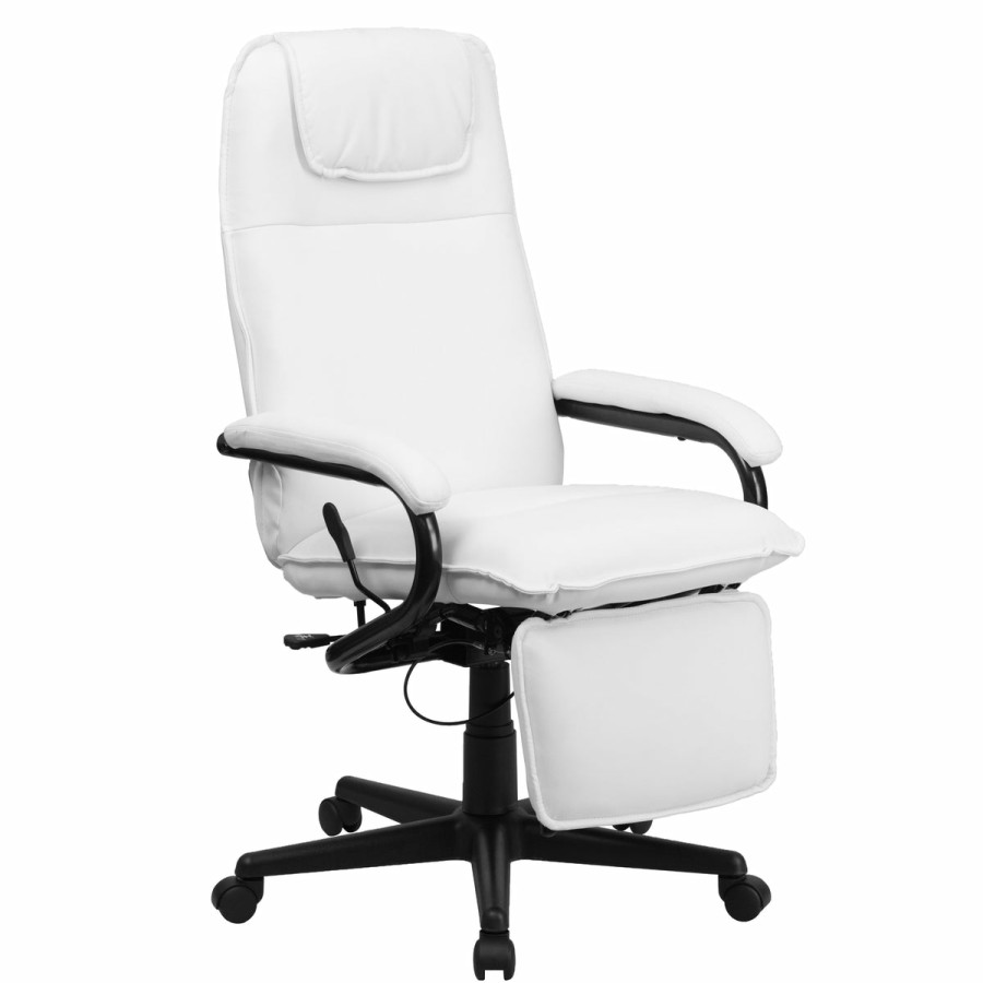 Office & Reception FLASH Executive Office Chairs | High Back Leathersoft Executive Reclining Ergonomic Swivel Office Chair With Arms