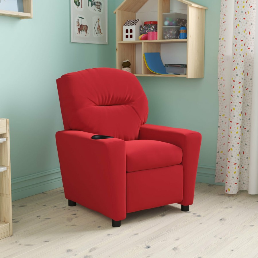 More FLASH | Contemporary Kids Recliner With Cup Holder