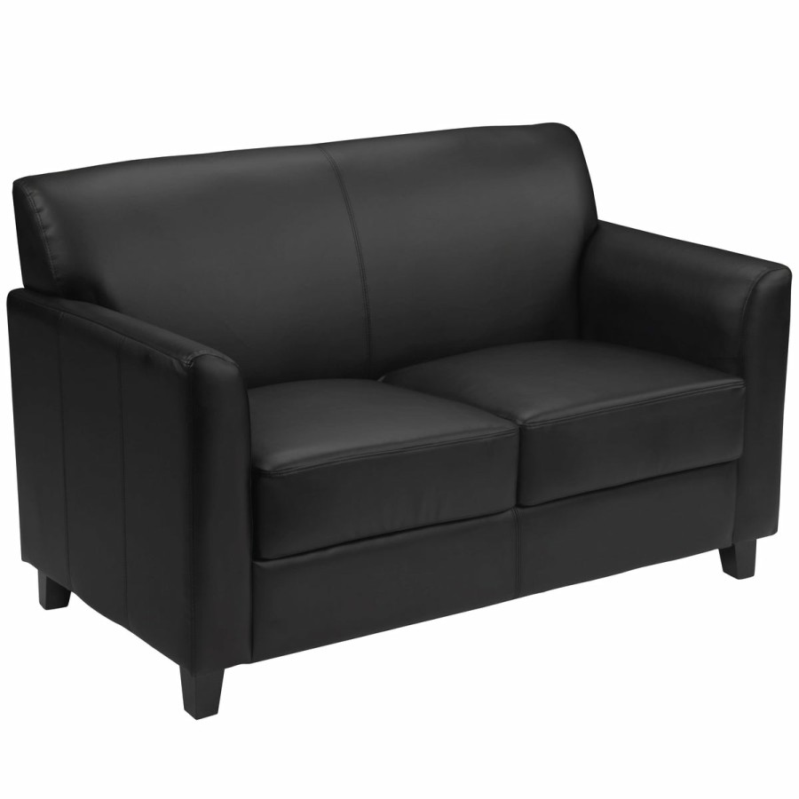 Office & Reception FLASH Reception Loveseats | Hercules Diplomat Series Leathersoft Loveseat With Clean Line Stitched Frame