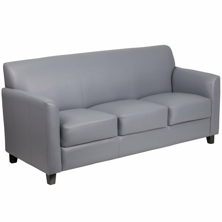 Office & Reception FLASH Reception Sofas | Hercules Diplomat Series Leathersoft Sofa With Clean Line Stitched Frame