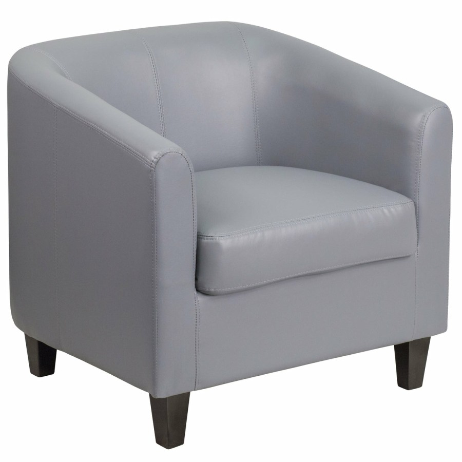 Office & Reception FLASH Reception Chairs | Leathersoft Lounge Chair With Sloping Arms