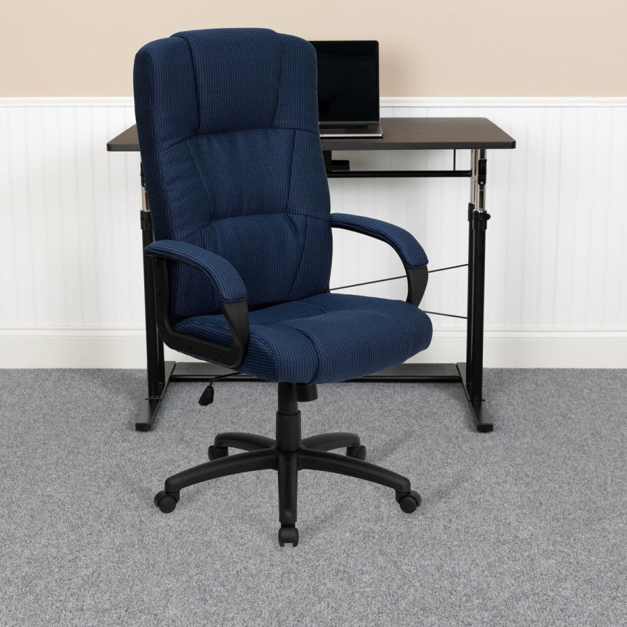 Office & Reception FLASH Executive Office Chairs | High Back Fabric Executive Swivel Office Chair With Arms