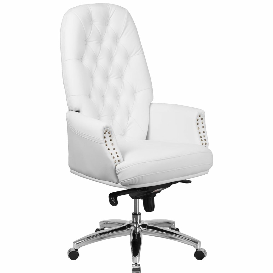 Office & Reception FLASH Executive Office Chairs | High Back Traditional Tufted Leathersoft Multifunction Executive Swivel Ergonomic Office Chair With Arms