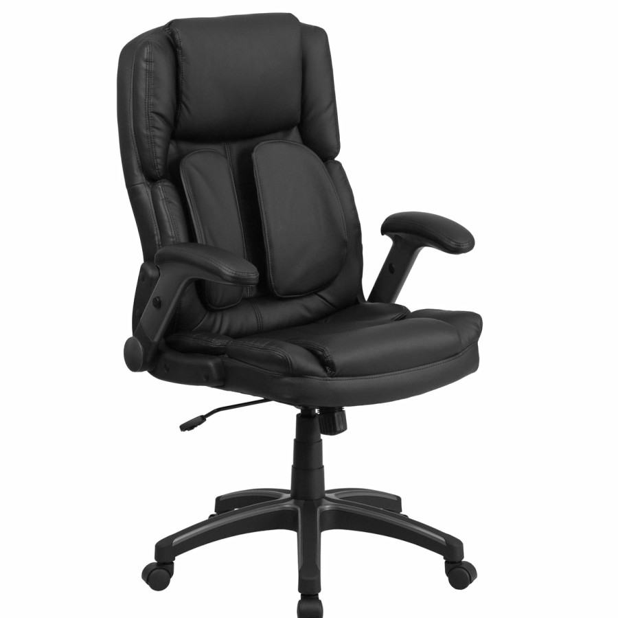 Office & Reception FLASH Executive Office Chairs | Extreme Comfort High Back Leathersoft Executive Swivel Ergonomic Office Chair With Flip-Up Arms